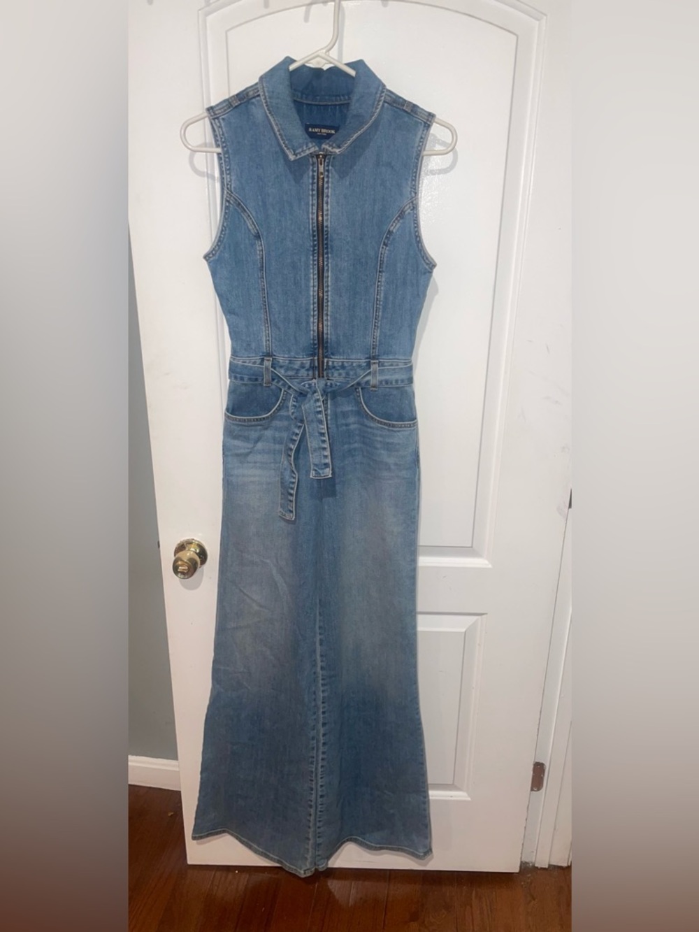 New! Ramy Brook Jemma Denim Wide Leg Belted Jumpsuit 💙 Size 26 NWT! - Picture 9 of 14